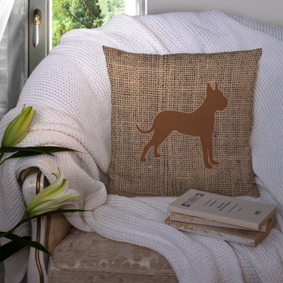 Coussin décoratif intérieur/extérieur boxer en toile jute