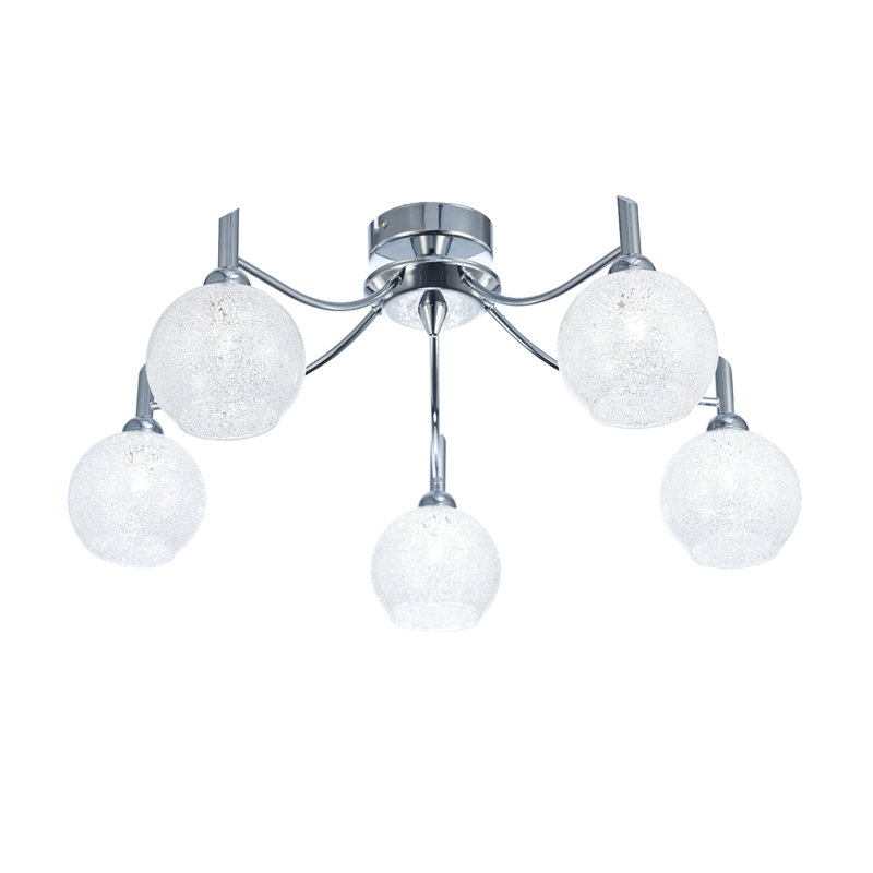 Bleadon Glass Semi Flush Mount, Chrome