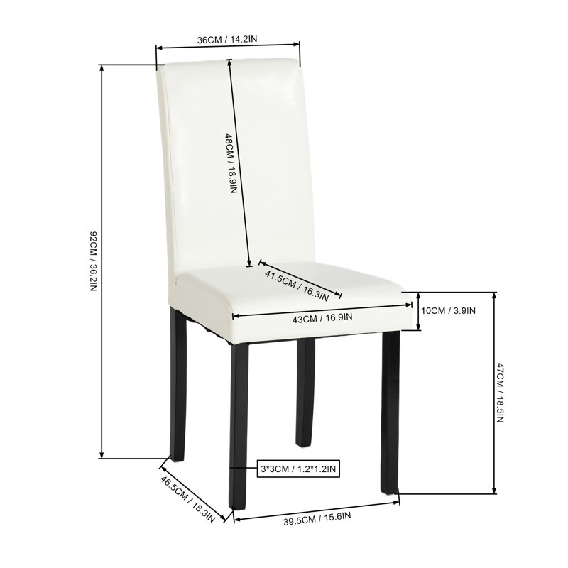 Naamann 47cm H Upholstered Parsons Chair, 6, White