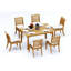 6 Seats 7 Pcs Grade-A Teak Wood Dining Set: 60" Rectangle Table And 6 Arbor Stacking Armless Chairs #11AB1300-1367444549
