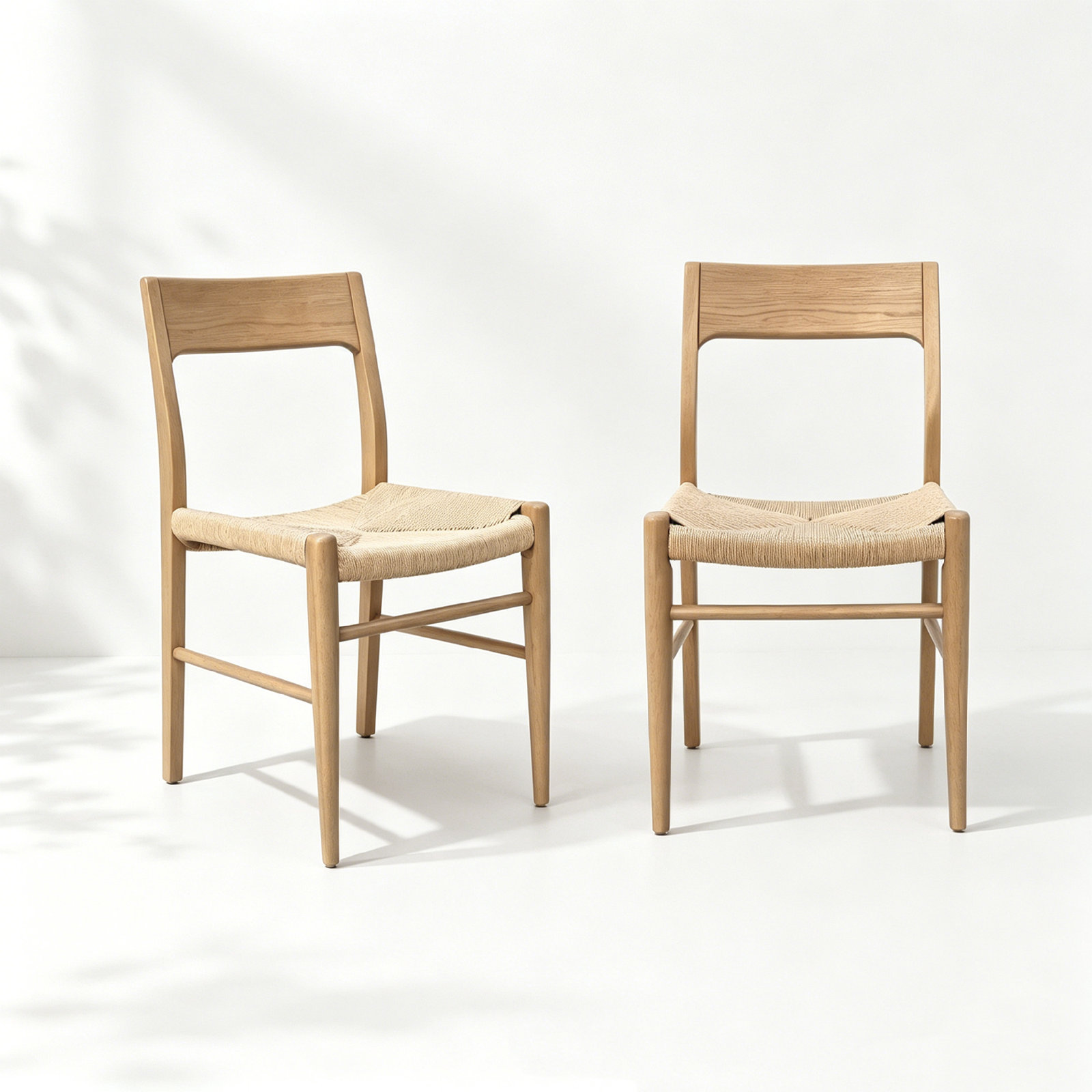 Sigge Woven Dining Chair (Set of 2), Light Oak