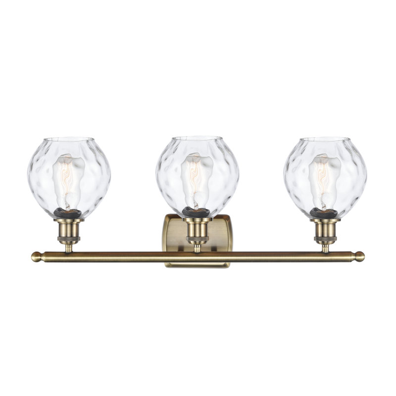 Éclairage pour meuble-lavabo en laiton antique à intensité variable Winningham, Ampoule non incluse, 3 lumières