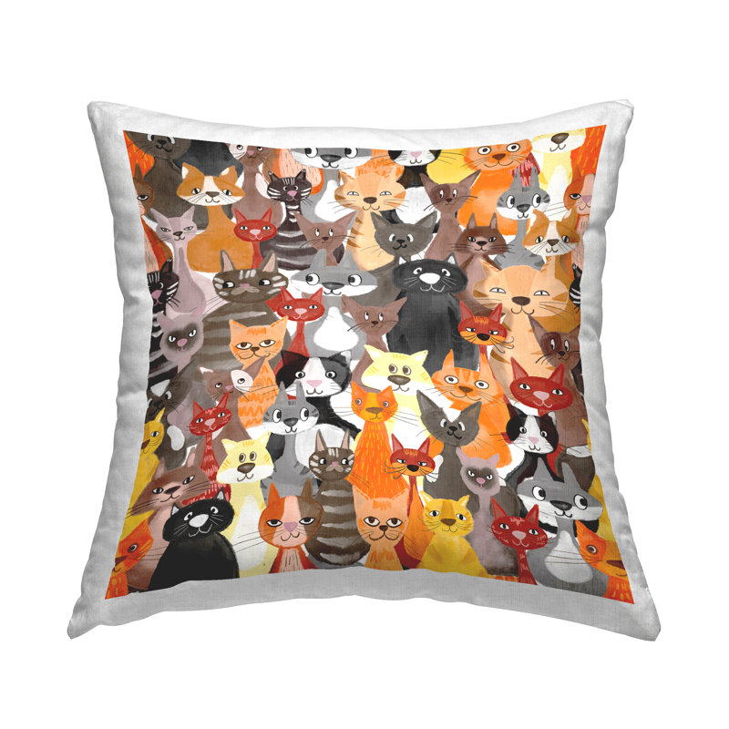 Coussin décoratif amusant à motif de chats, par Madelen Klingeroth
