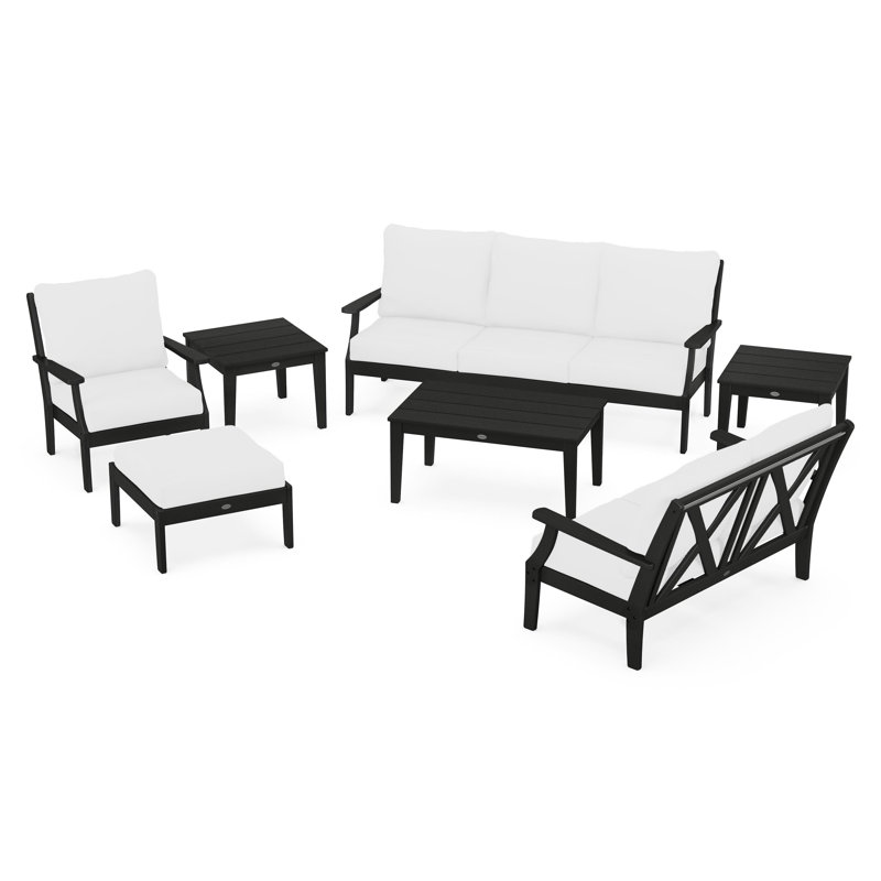 Braxton 7-Piece Deep Seating Set, Natural, Black