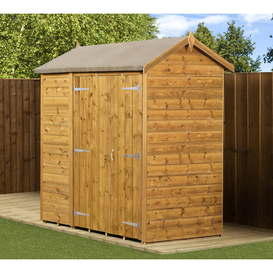Modular Apex Garden Shed  4X6 No Windows Double Door