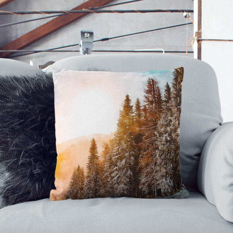 Sunrise over the Forest Cushion with Filling, 55cm H x 55cm W x 20cm D