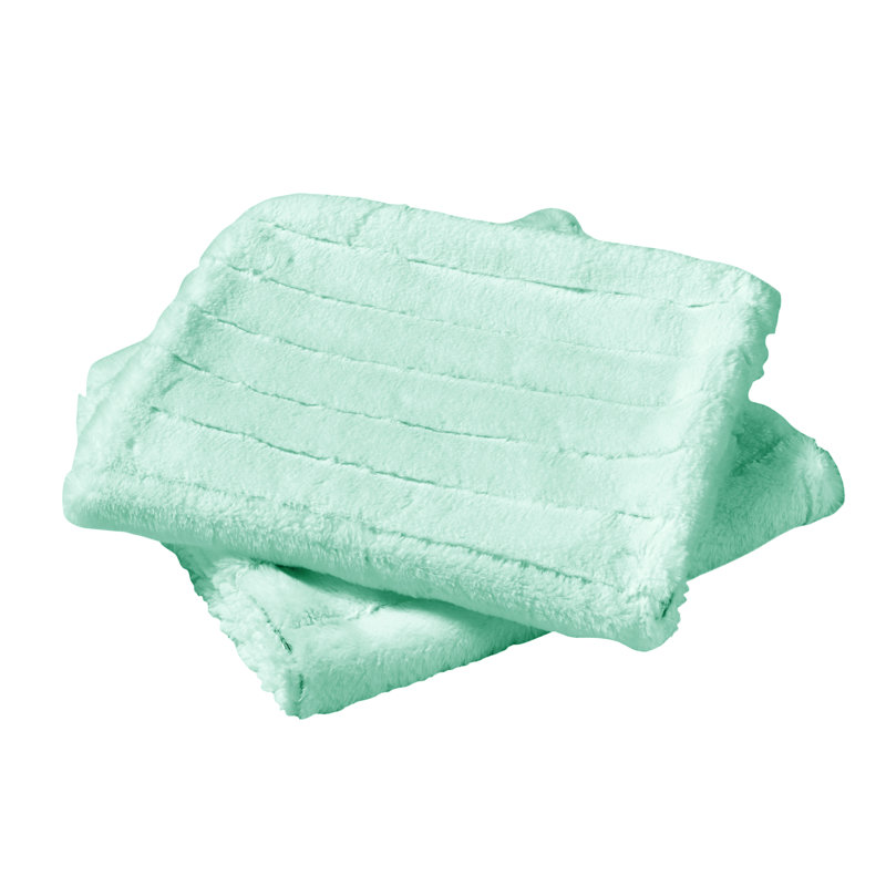Super Mink Polyester Zip Pillow Cover, Bleached Aqua