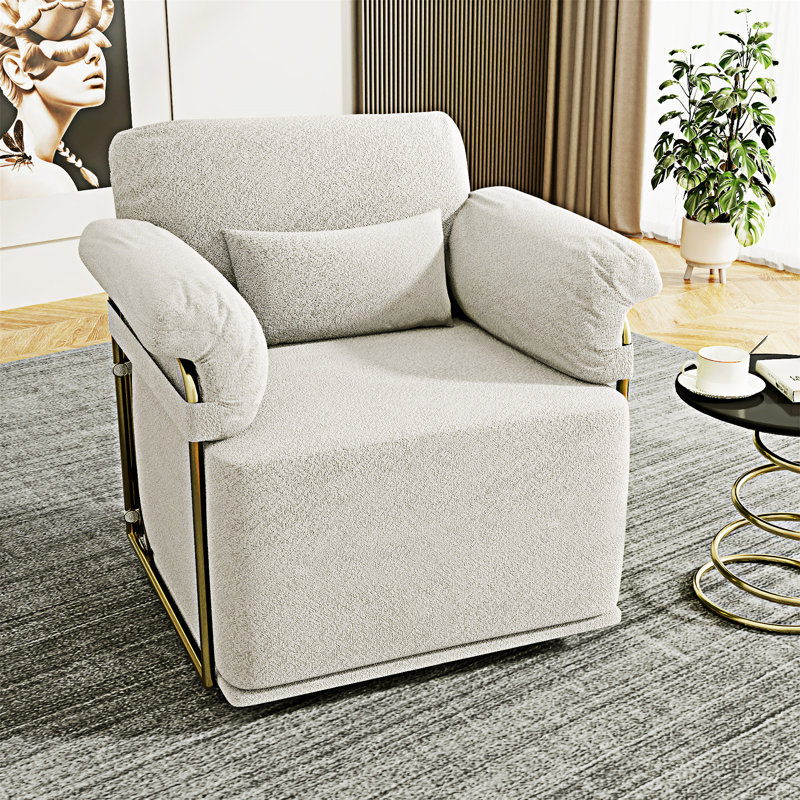 Fauteuil rembourré pivotant, Beige