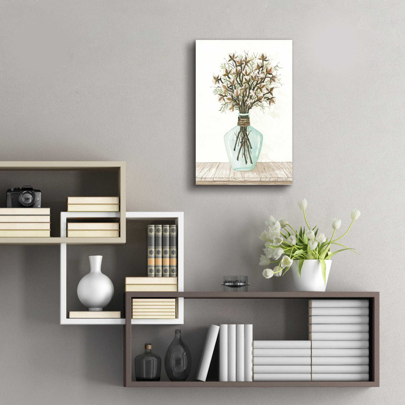 «Cotton Bouquet» par Cindy Jacobs, art mural en verre acrylique, H 24 po x l 16 po x P 0,2 po