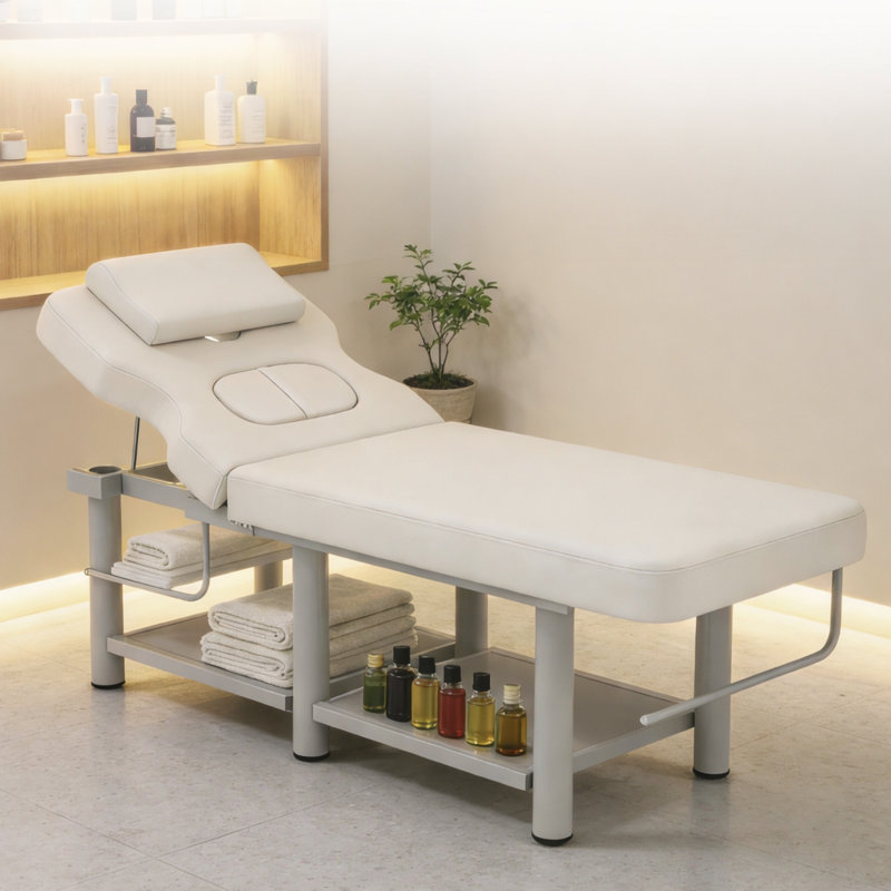 74 Inch Professional Massage Table With Adjustable Headrest,pu Leather Spa Facial Bed With Metal Frame