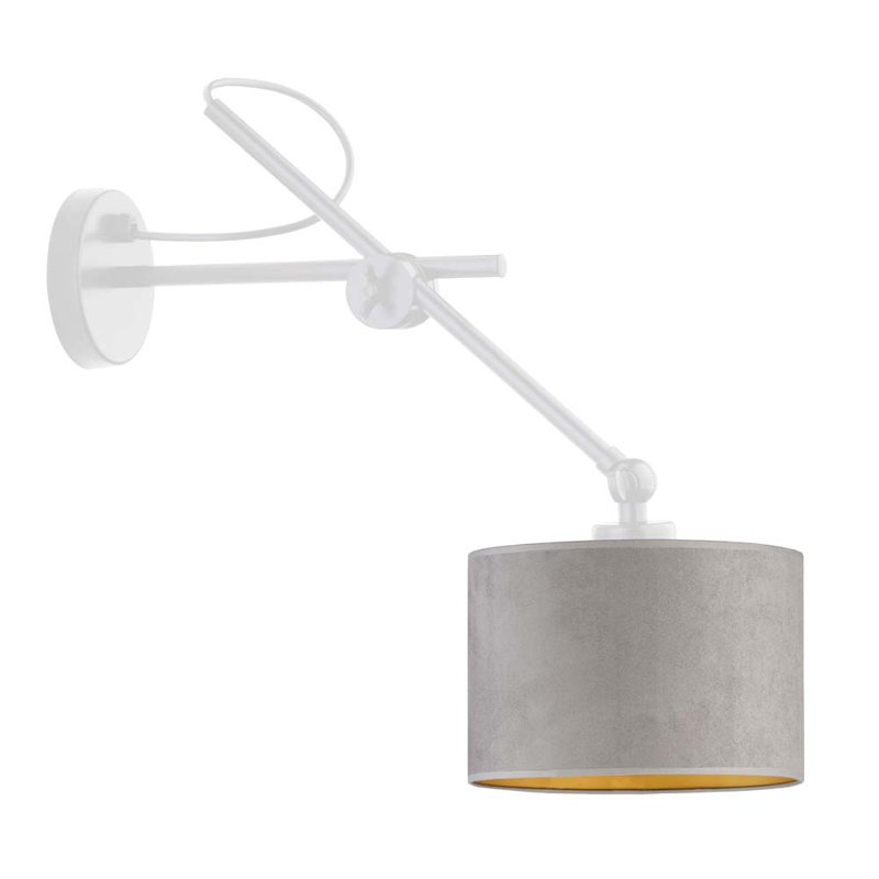 Ahyana Swing Arm Sconce, Light Grey/Gold, White