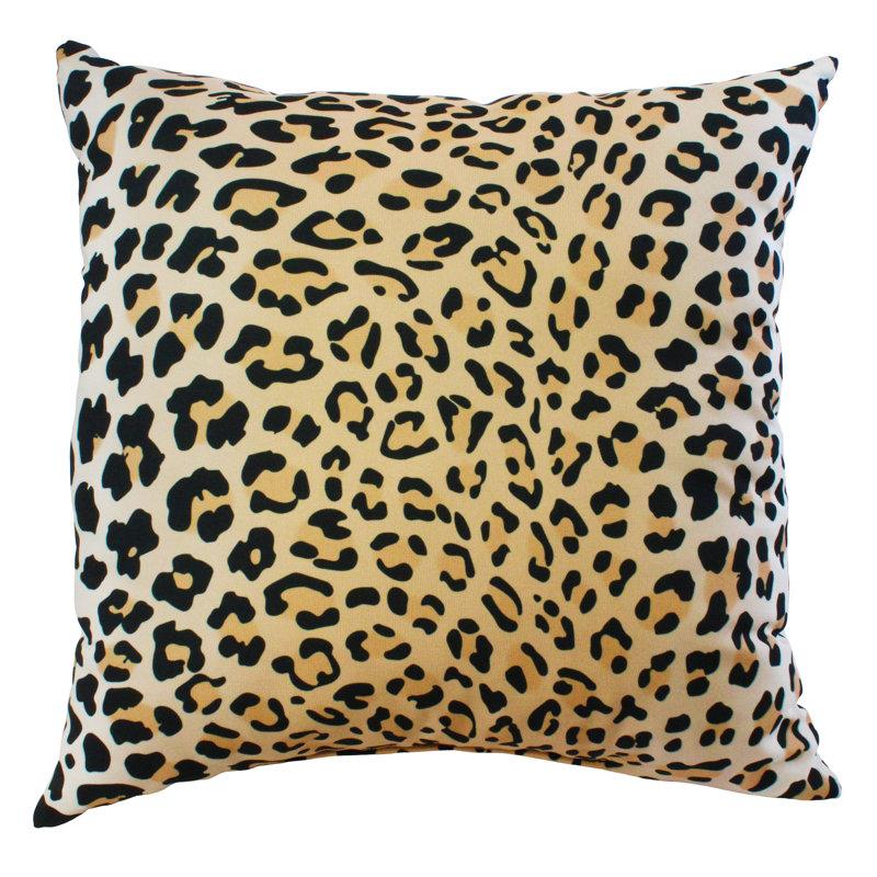 Animal Print Reversible Throw Pillow, Natural