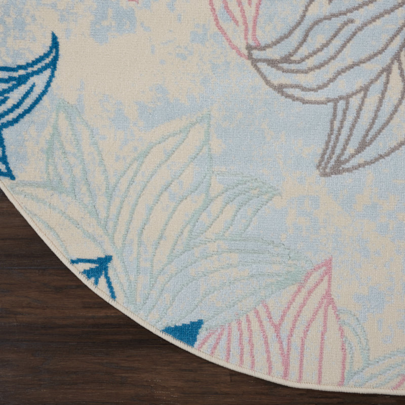 Floral Area Rug, Round 160cm