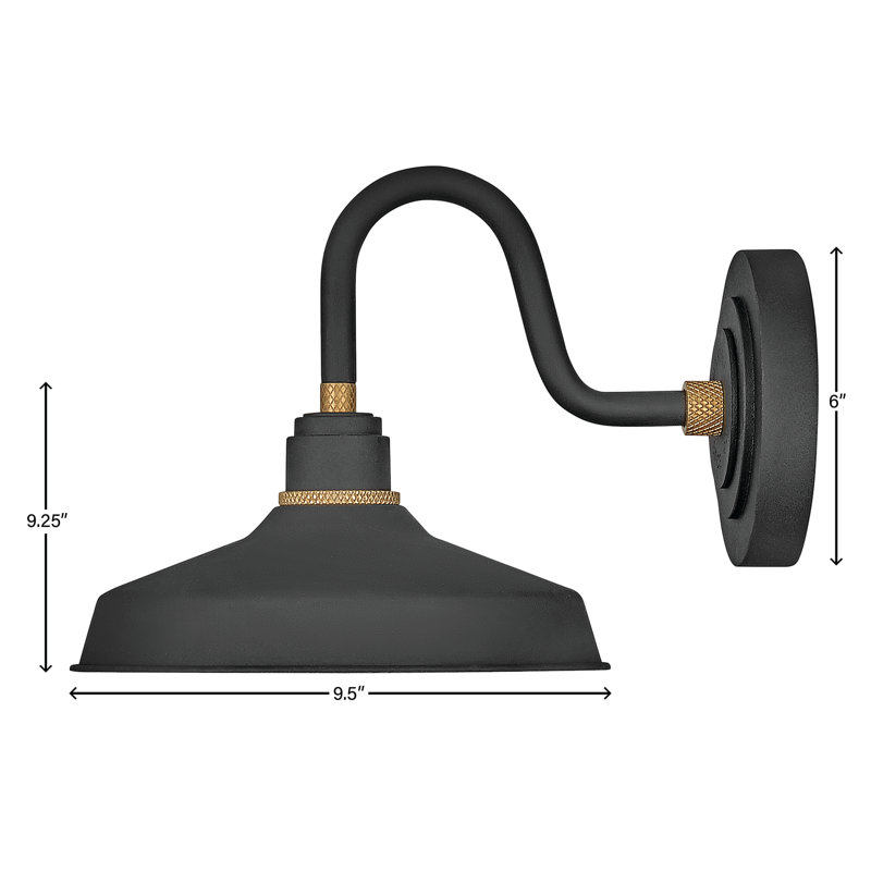 Foundry Wall Mount Outdoor Barn Light, 9.12" H x 9.5" W x 13.25" D, Textured Black