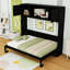 Lit escamotable double en bois avec armoires et lattes