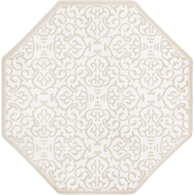 Tapis contemporain de couleur blanche