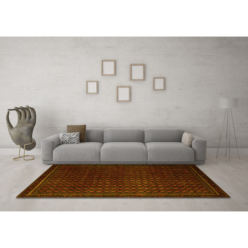 Washable Abstract Indoor Rug, Round 7'
