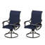 Ensemble de 2 chaises d'extérieur pivotantes à bascule pour patio - bleu-1533375209