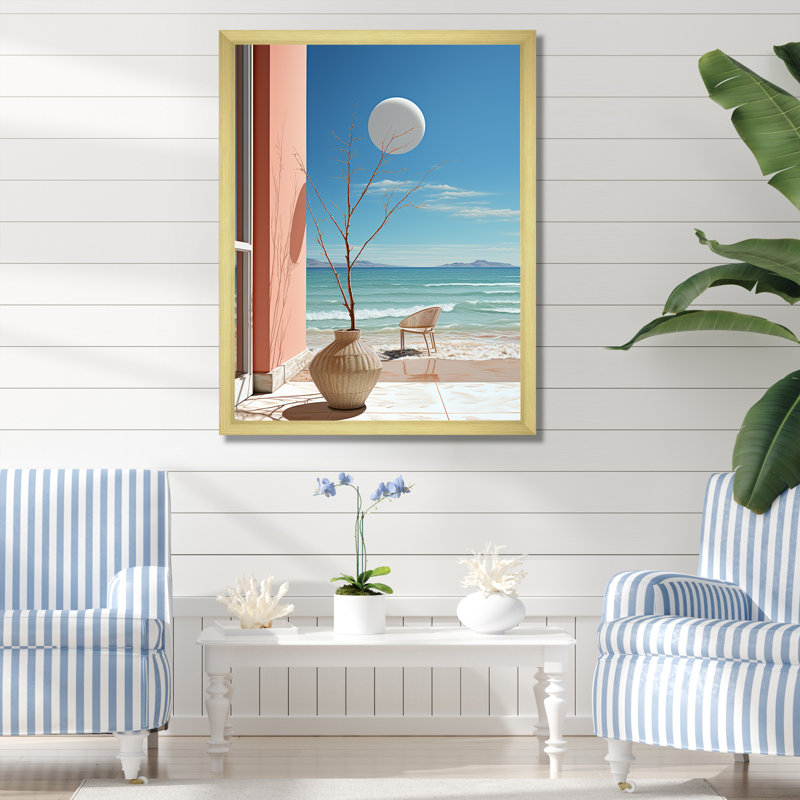 «Coastal Dream Simplicity Retreat» sur toile, H 32 po x l 24 po x P 1 po, Encadrement doré