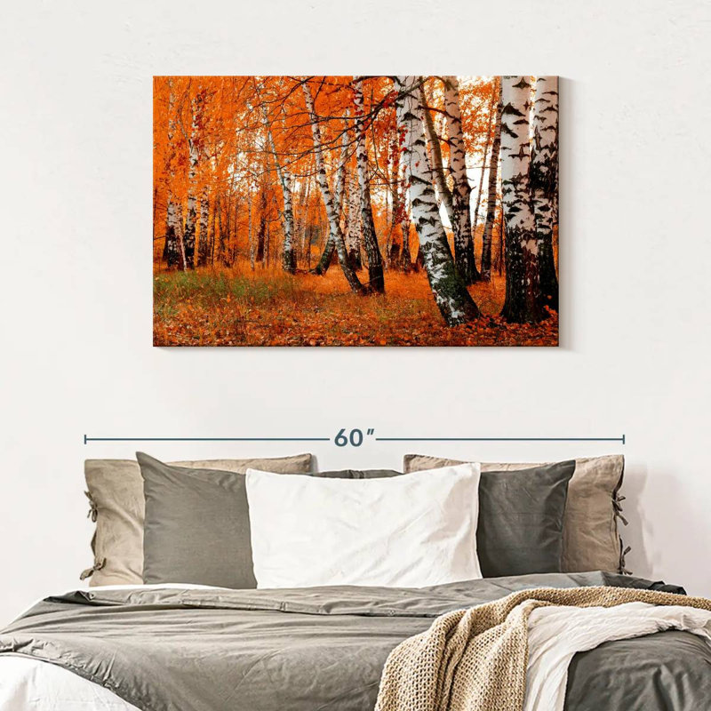 Harnek Autumn Birch Tree Forest, 30" H x 45" W