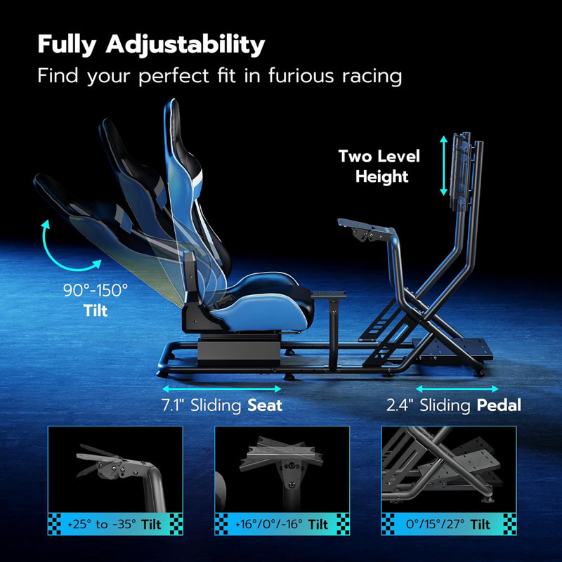 ARES WING Racing Simulator Cockpit with Seat & TV mount, Formula and GT Sim Racing Cockpit Compatible with Fanatec, Thrustmaster, Logitech, Moza Racing Games on PS5, PS4, Xbox and PC