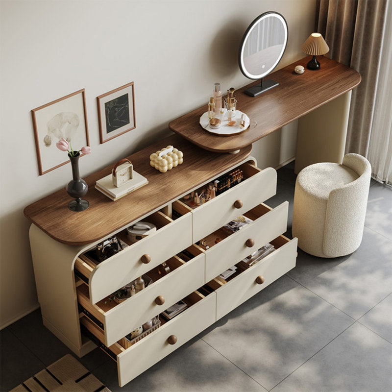 Coiffeuse avec miroir lumineux, 6 tiroirs