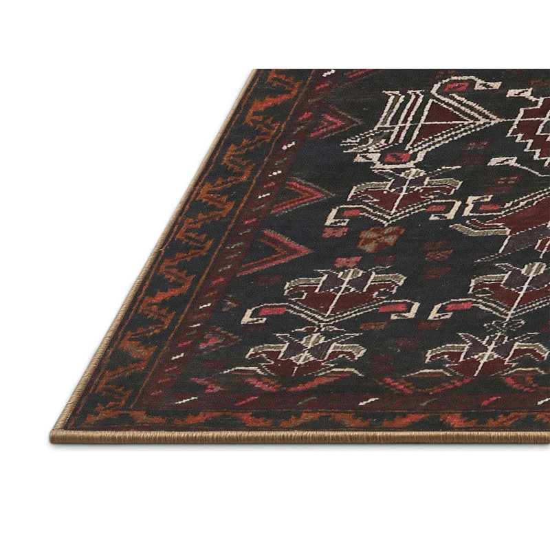 Tapis noir Southwestern, Rectangle 8 pi x 10 pi