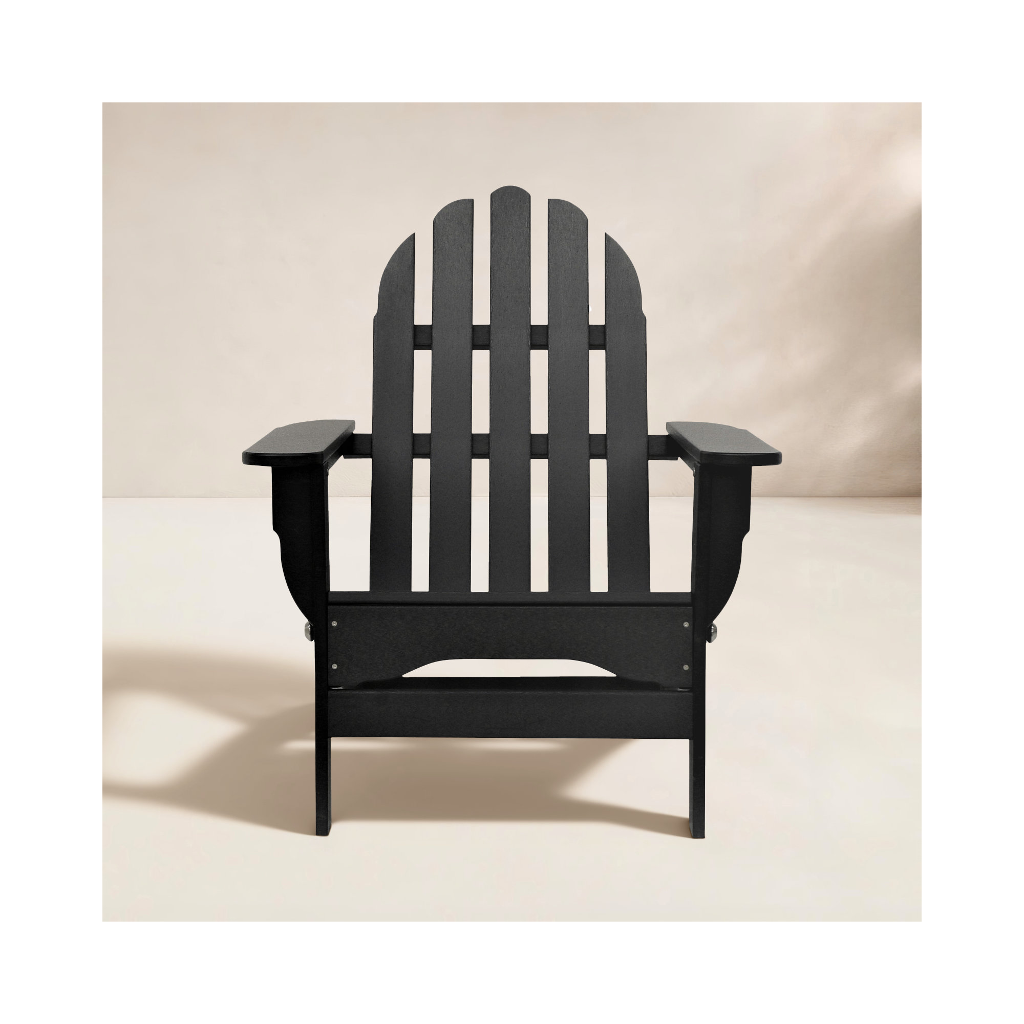 Leighton Plastic Folding Adirondack Chair, Black