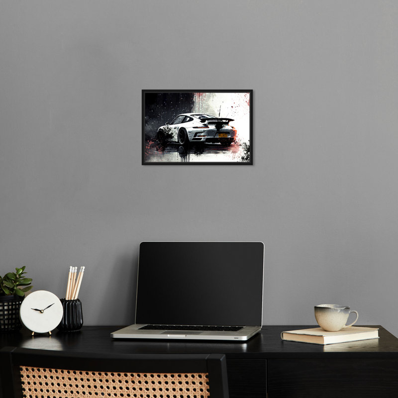 «No Limits Roadster Racing Car Print Man Cave» par Notoriart, Cadre noir, H 11 po x l 16 po