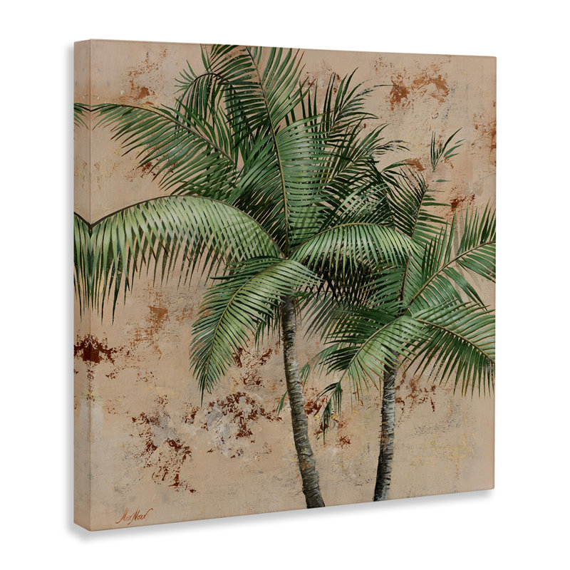 Art mural sur toile feuilles de palmier par Max Maxx, H 30 po x l 30 po