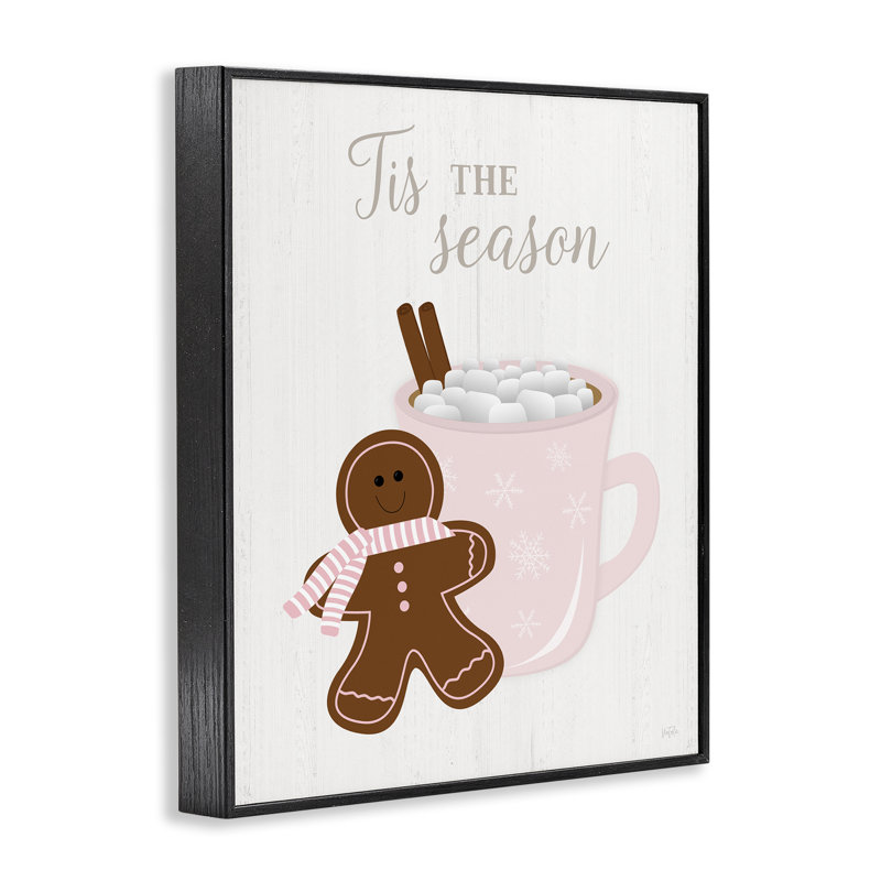 «Tis The Season Gingerbread», estampe numérique par Natalie Carpentieri, Giclée encadrée noir minuit, H 20 po x l 16 po