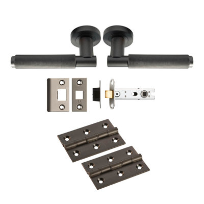 Varese Knurled Latch Door Handle Kit
