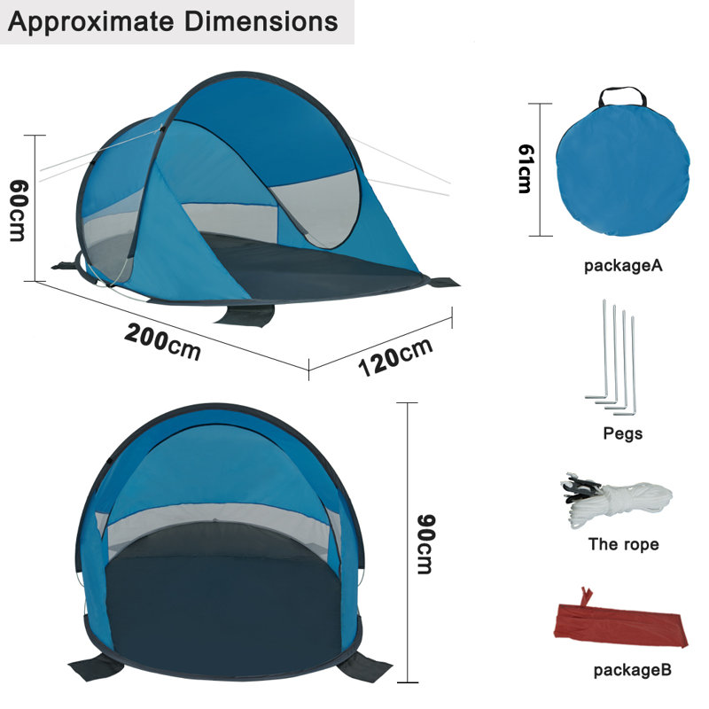 Anjelicia 2 Person Tent, Blue