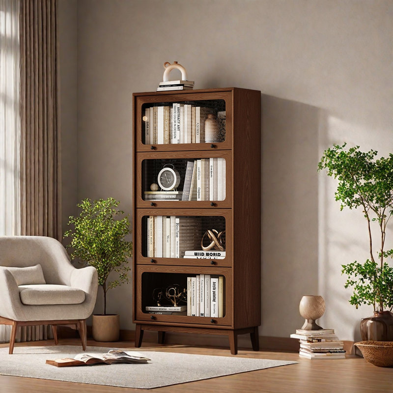 Bibliothèque classique, élégante et tendance, (4 tablettes) H 64,9 po x l 23,6 po x P 12,5 po
