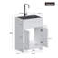 Meuble-lavabo simple 24 po avec plateau en acier inoxydable Mitleff