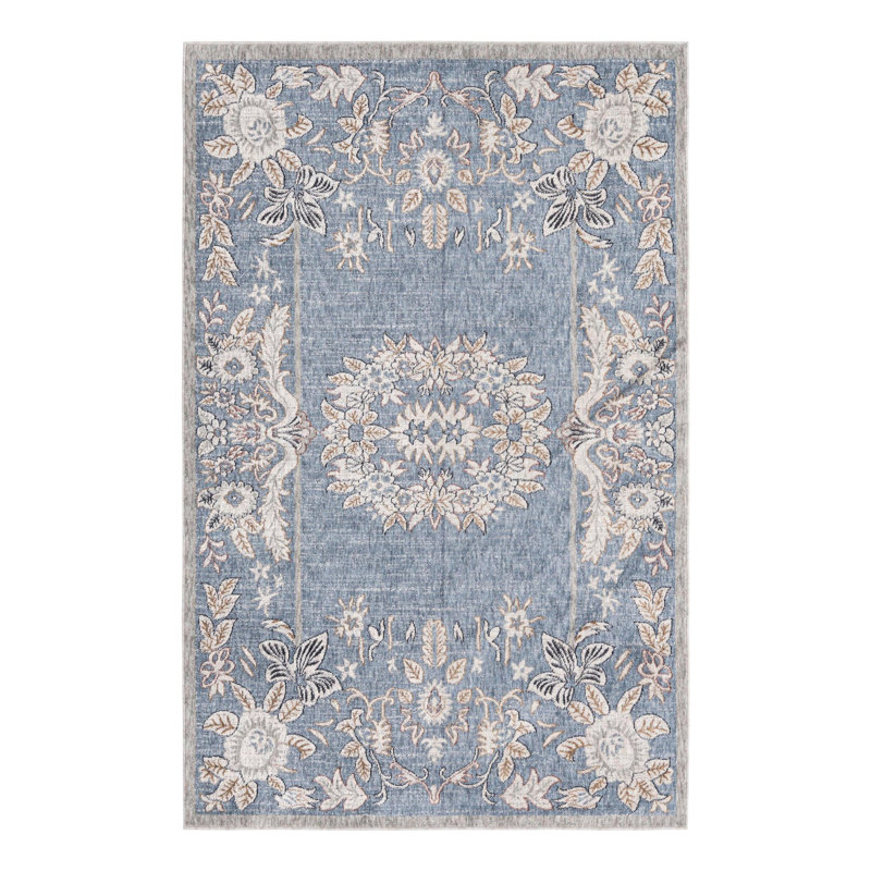 Erica Floral Indoor Rug, Rectangle 5'3" x 8'