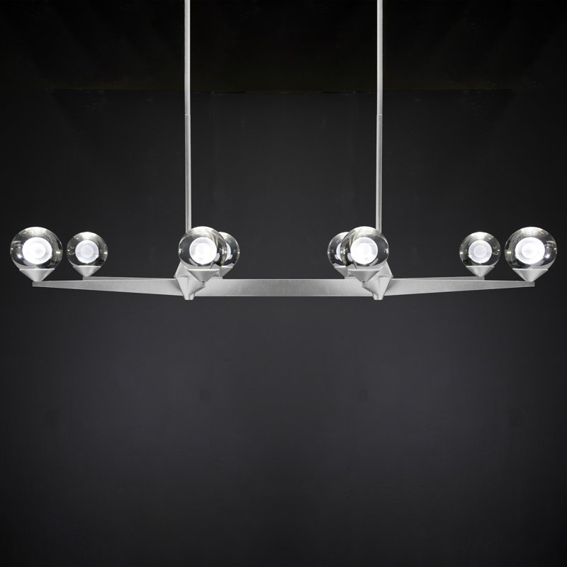 Double Bubble 8 - Light LED Chandelier, Satin Nickel