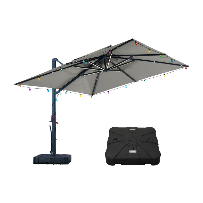 Parasol lumineux en porte-à-faux 10X10ft, Gris