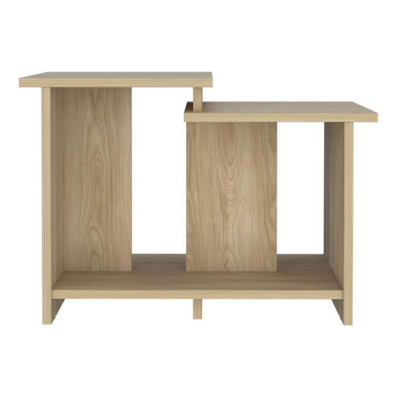 Compact Oak Coffee Table With Open Shelf, Suitable For Office Decor Rectangular In Stylish And Practical, Oak