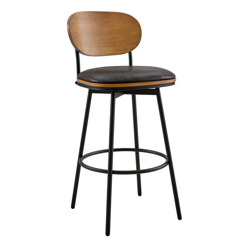Tabouret pivotant et en métal Avriel, 2, Gris foncé, Tabouret de bar d'une hauteur de siège de 30 po