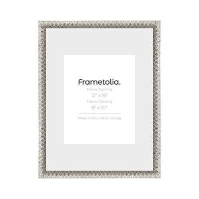 Frametolia Silver Art Deco Wall Frame - 7/8" Width - Wide Mat