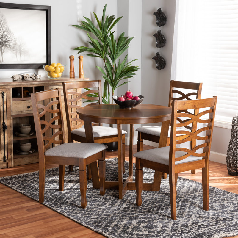 4 - Person Solid Wood Top Trestle Dining Set