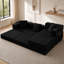 Canapé d'angle modulaire en L avec méridienne, 108 x 72 x 26 pouces, en velours côtelé noir, monobloc, aucun assemblage requis