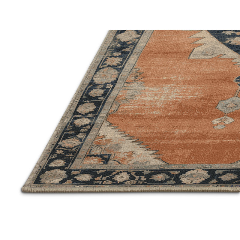 Tapis brun lavable à la machine, Rond 4 pi