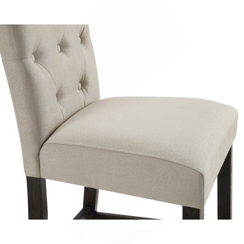Ensemble de 2 tabourets de bar en bois massif Leviton, brun clair, Tanné