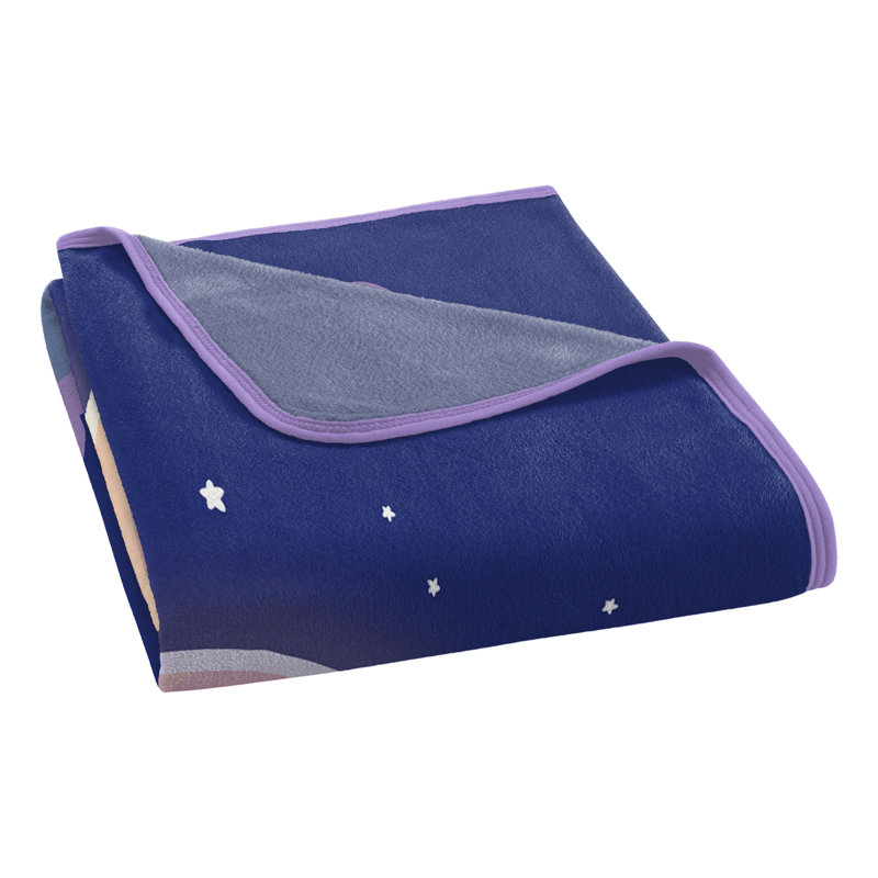 Bluey Over The Moon Kids Micro Raschel Throw Blanket, 46" x 60", Blue