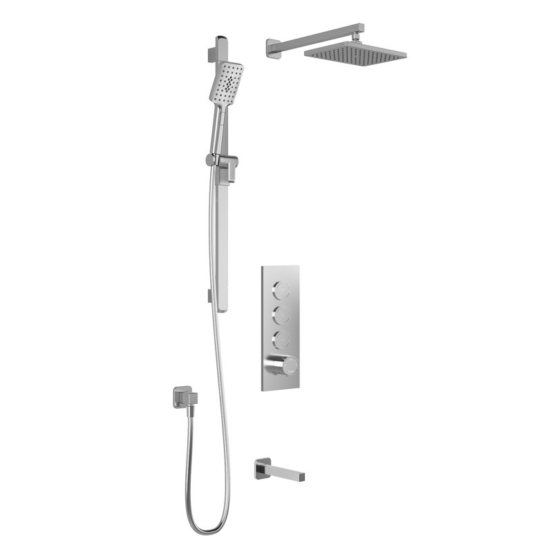 Système de douche complet avec valve brute, Chrome