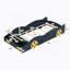 Lit plateforme simple en forme de voiture de course avec roues et rangement-882552290-977622856