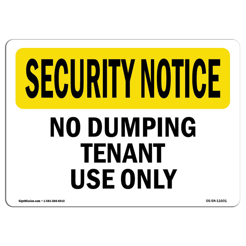 Security Notice Sign, 18" H x 24" W x 0.1" D