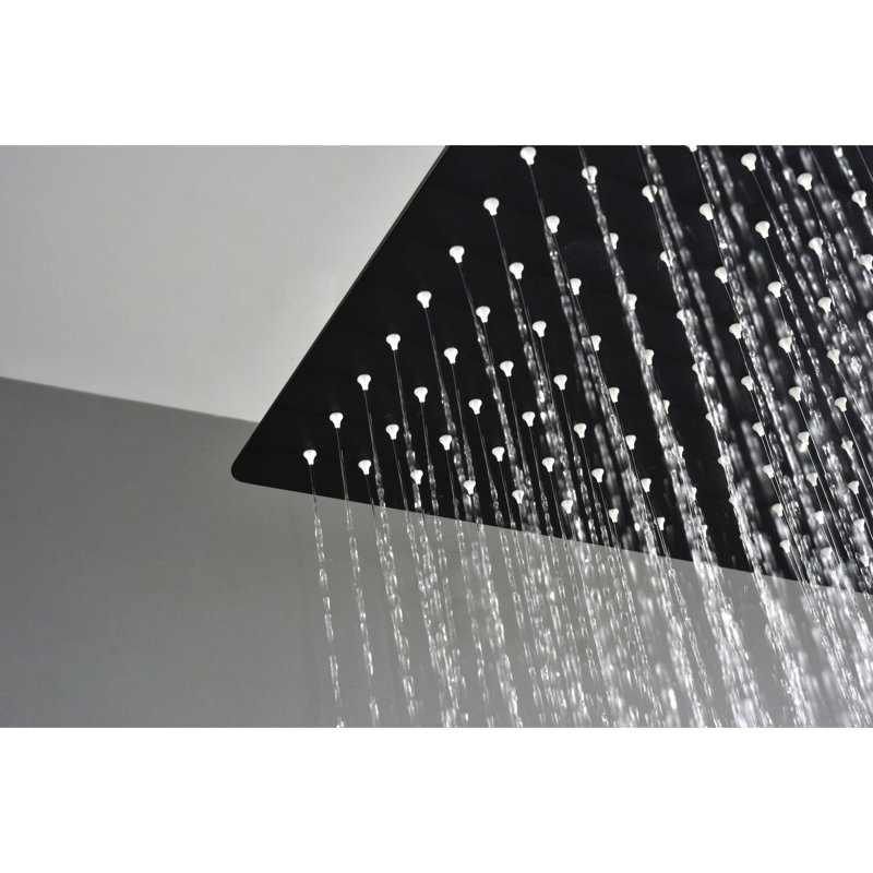 Matte Black 16" Bathroom Shower Head - Provides Natural Rainfall Sensation, Self-Cleaning Spray Nozzle, Complies With American Standard Pipe Connections Luxury For Simulation, Fits And All Arms